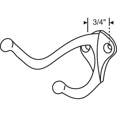 Strybuc Chrome 2 Prong Coat Hook 91-7